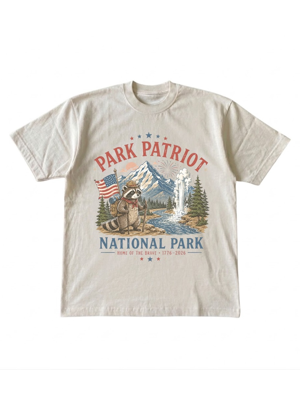 Gildan Park Patriot National Park Graphic Tee - Cream